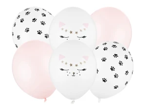 Balony lateksowe Kotek mix 30 cm 6 szt.