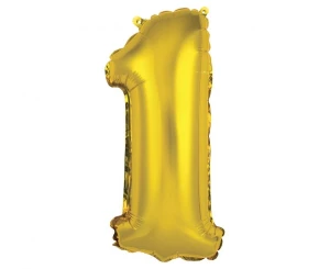 Balon foliowy Cyfra 1 złoty 35 cm