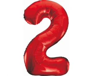 Balon foliowy Cyfra 2 czerwony 85 cm