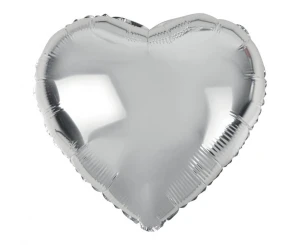 Balon foliowy Serce srebrny 45 cm