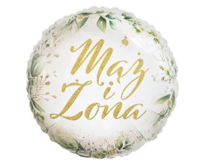 Balon foliowy Ślub Mąż i Żona biały 45 cm