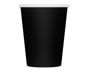Kubeczki papierowe jednokolorowe czarne 250 ml 6 szt.