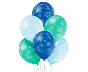 Balony lateksowe Planes niebieskie 29 cm 6 szt.
