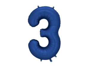 Balon foliowy Cyfra 3 granatowy 86 cm