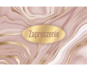 Zaproszenie 160 x 95 Ogólne Grafika Kobiece Młodzieżowe złote 10 szt.