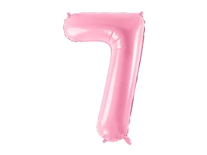 Balon foliowy Cyfra 7 różowy 86 cm