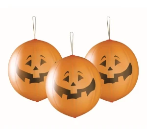 Balony lateksowe Premium Halloween Dynie piłki z gumką pomarańczowe 45 cm 3 szt.