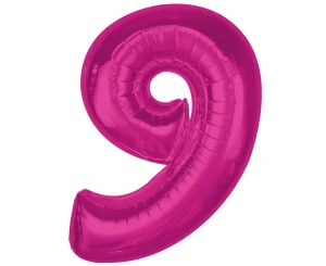 Balon foliowy Smart Cyfra 9 fuksja 92 cm