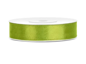 Tasiemka satynowa zielona jabłuszko 12 mm 25 m