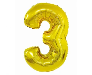 Balon foliowy Smart Cyfra 3 złoty 76 cm
