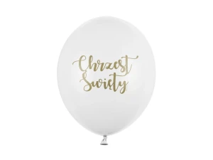 Balony lateksowe Chrzest Święty Pastel białe 30 cm 6 szt.