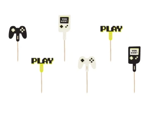 Dekoracje do muffinek Gamer 6-10,5 cm 6 szt.