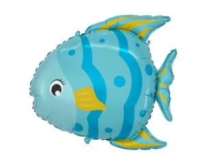 Balon foliowy Rybka niebieski 47 x 44 cm
