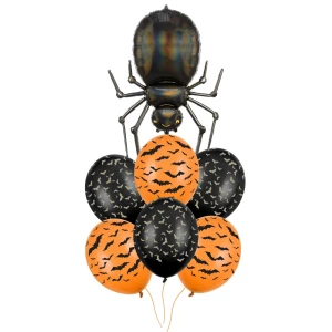 Zestaw na Halloween - balon foliowy Pająk, 60x101cm, czarny