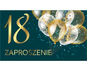 Zaproszenie 18 urodziny Grafika Chłopak Dziewczyna 160 x 95 cm 10 szt.