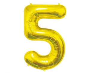 Balon foliowy Cyfra 5 złoty 85 cm