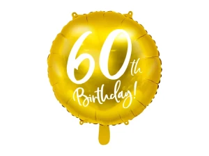 Balon foliowy 60 urodziny 60th Birthday złoty 45 cm