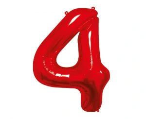 Balon foliowy Cyfra 4 czerwony 85 cm