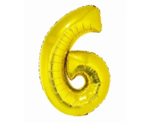 Balon foliowy Smart Cyfra 6 złoty 76 cm