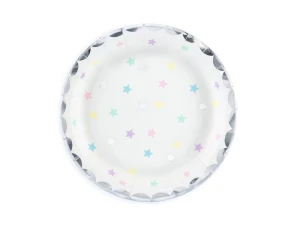 Talerzyki papierowe Jednorożec Gwiazdki 18 cm 6 szt.