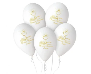 Balony lateksowe Premium Hel Pierwsza Komunia Święta kielich 33 cm 5 szt.