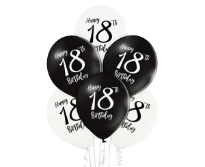 Balony lateksowe 18 urodziny Happy 18 Birthday 6 szt.