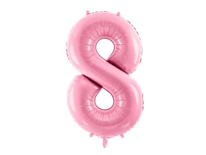Balon foliowy Cyfra 8 różowy 86 cm