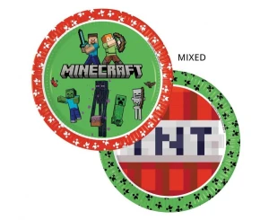 Talerzyki papierowe Minecraft 23 cm 8 szt.