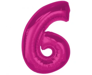 Balon foliowy Smart Cyfra 6 fuksja 92 cm