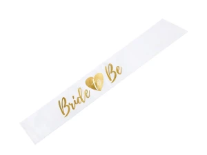 Szarfa Wieczór panieński Bride to be biała 75 cm