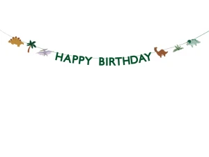 Baner Happy Birthday Dino zielony 3 m