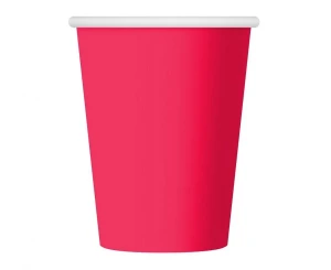 Kubeczki papierowe jednokolorowe magenta 250 ml 6 szt.