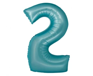 Balon foliowy Smart Cyfra 2 matowy jasnoniebieski 76 cm