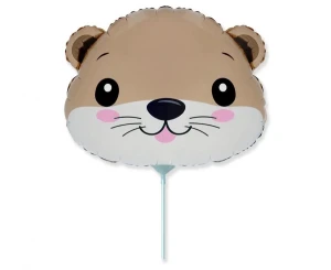 Balon foliowy Wydra głowa brązowy 35 cm