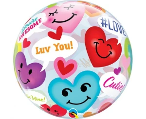 Balon bubble Serce przezroczysty 51 cm Qualatex
