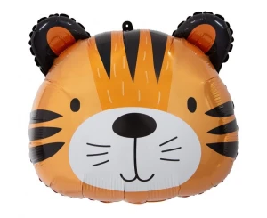 Balon foliowy Tygrys głowa 41 x 36 cm | dekoracje na przyjęcie gender reveal