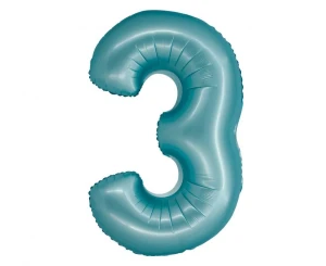 Balon foliowy Smart Cyfra 3 matowy jasnoniebieski 76 cm