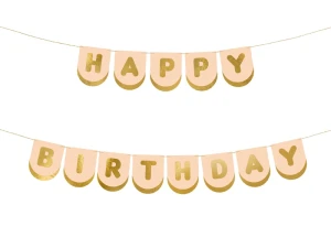 Baner Happy Birthday Konie brązowy 13 x 150 cm