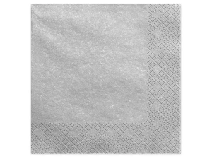 Serwetki papierowe trójwarstwowe srebrne metaliczne 40 x 40 cm 20 szt.