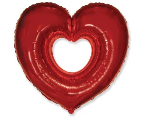 Balon foliowy Walentynki Serce otwarte czerwony 60 cm