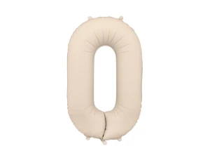 Balon foliowy Cyfra 0 jasny beż 86 cm