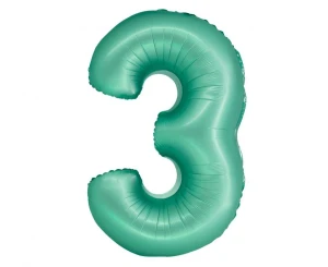 Balon foliowy Smart Cyfra 3 matowy miętowy 76 cm