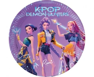 Talerzyki papierowe K-Pop Demon Hunters 23 cm 8 szt.