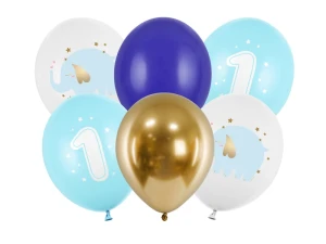 Balony lateksowe Roczek Pastel jasnoniebieskie 30 cm 6 szt.
