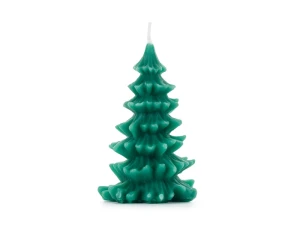 Świąteczna świeca Choinka, 10 cm, ciemny zielony