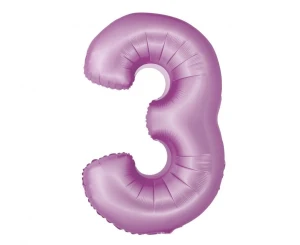 Balon foliowy Smart Cyfra 3 matowy lawendowy 76 cm