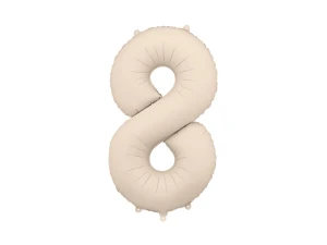 Balon foliowy Cyfra 8 jasny beż 86 cm