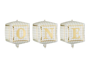 Balony foliowe kostki One 34 x 36 cm 3 szt.
