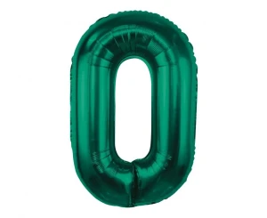 Balon foliowy Cyfra 0 butelkowa zieleń 85 cm