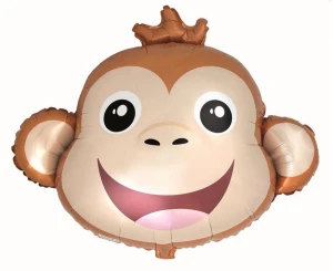 Balon foliowy Małpka głowa brązowy 60 cm
